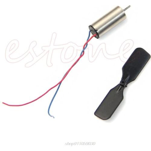 2 Pairs 3.7V 48000RPM Coreless Motor + Propeller For RC Aircraft Helicopter Toy A23 21 Dropship