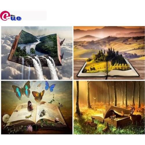 5D Diy Diamond Painting Book Castle Landscape Diamond Embroidery Mosaic Fantasy Waterfall Cross Stitch Kits Home Decor Art