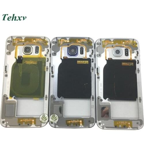 Tehxv Middle Chassis Back Frame Rear Housing Cover For Samsung Galaxy S6 Edge G925 G925F G925I G925W8 G925T G925V