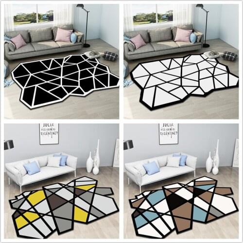 Black/White Creative 3D Printing Carpet Modern High-quality Nordic Geometric style Carpets for Living Room Bedroom Area Rugs