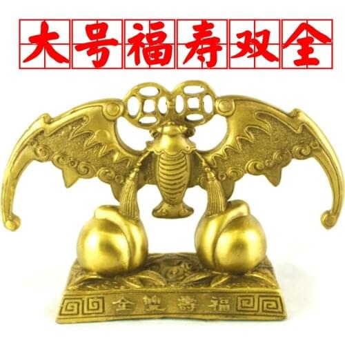 Pure copper bat ornaments enjoy both felicity and longevity down town home feng shui decoration Home Furnishing Zhaofuroom Art
