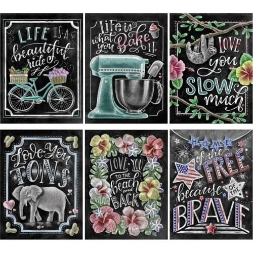 Blackboard Drawing DIY Diamond Painting cartoon diamond Embroidery 5d mosaic Diamond cross stitch kids room decor