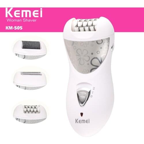 Kemei epilator rechargeable 3 in 1 lady hair shaver electric hair callus remover device depilador removal for women foot care