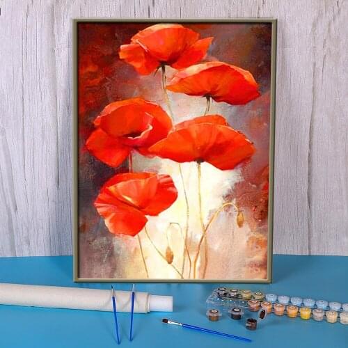 Flowers Rose Painting By Numbers Set Oil Paints 50*70 Canvas Painting Home Decor For Kids For Drawing Handicraft Art