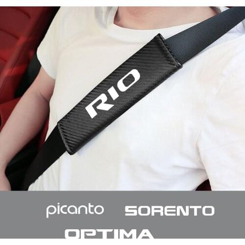 2PCS Car Seat Belt Shoulder Pad Cover For KIA CADENZA Ceed FORTE K9 OPTIMA PICANTO RIO SORENTO SOUL AutoTuning Accessories