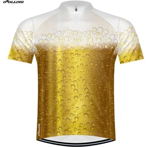 New 2018 Classical Beer Team Yellow Maillot Cycling Jersey Customized Orolling
