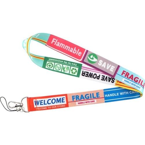 NEW Mobile Phone Accessories Warning Sign Keychains Accessory USB ID Badge Holder Keys Strap Tag DIY Hanging Rope Neck Lanyards