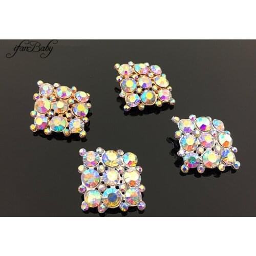 Alloy button Flat back for DIY Hair Accessories crystal rhinestone button