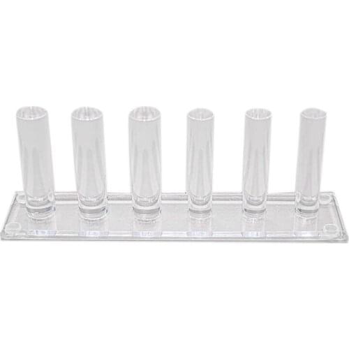 6 Rod Ring Holder Jewelry Stand, Clear Acrylic Ring Display Organizer , Small Cylinder Storage for Multiple Rings