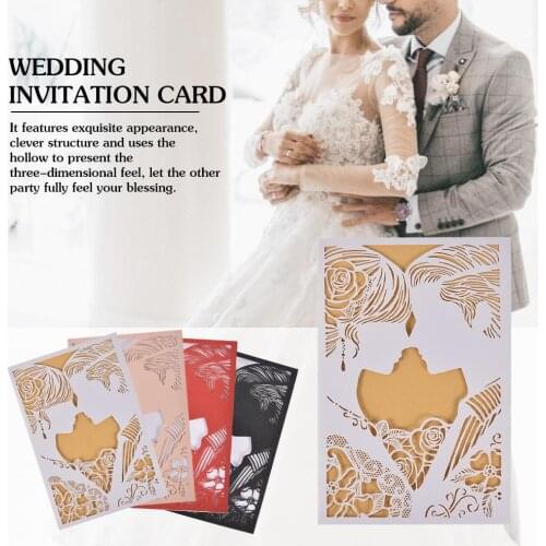 10PCS Hollow Greeting Card Holiday Hollow Greeting Card Invitation Letter Cover Wedding Invitation Letter Valentines Day Gift