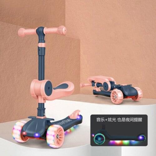 Childrens three-in-one scooter can be mounted and slippery for children over 1-2-6-8 years old. The pedal is slippery