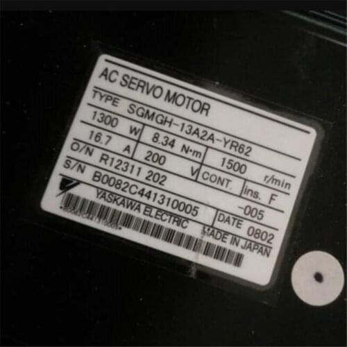 Used Tested Working SGMGH-13A2A-YR62 AC SERVO MOTOR