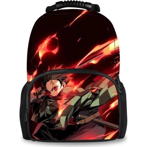 Kimetsu no Yaiba Cartoon Character School Backpack Korean Version Fashion Casual Bookbags Travel Camp Unisex Shoulders Bags
