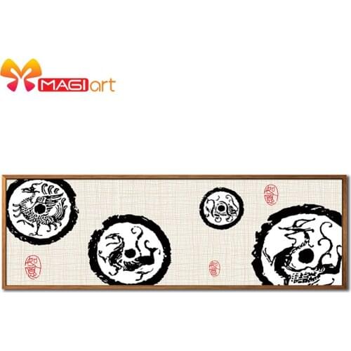 Cross stitch kits Embroidery needlework sets 11CT water soluble canvas patterns 14CT Chinese style wishful pattern-NCMF127