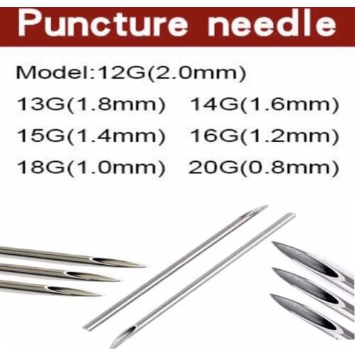 ARVIN 1PC Surgical Steel Tri-Beveled Sterile Medical Piercing Needles Catheter Piercing 14G 15G 16G 18G 20G Body Jewelry Tools