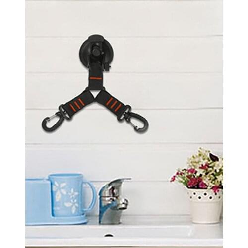 1pcs Outdoor Double-headed Strong Support 360 Degrees Double Hook Suction Cup Anchor Securing Hook Tie Down Camping Tent