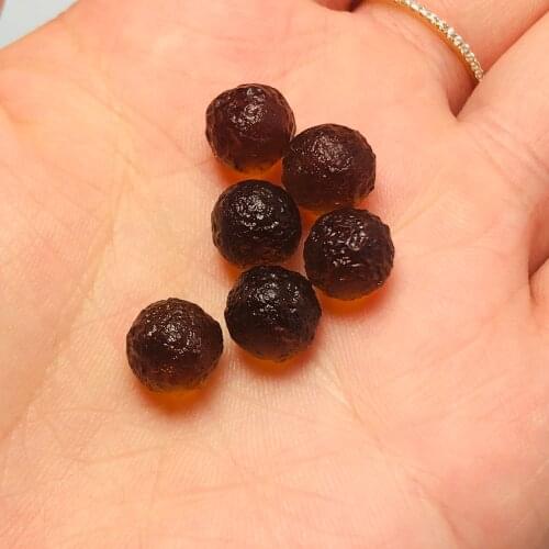 12pcs/lot khaki Gem Moldavite Czech Meteorite Impact Glass Beads Rough Stone Crystal Energy Stone