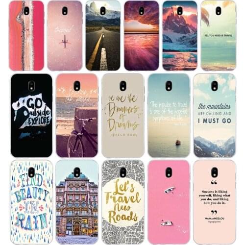 193DD Pink travel does the Soft Silicone Tpu Cover phone Case for Samsung j3 j5 j7 2016 2017 a3 2016 a5 2017 a6 2018