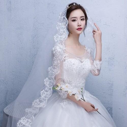 2019 High Quality White Wedding Veil Short Bridal Veil Crystal Beaded Veils Wedding Accessories