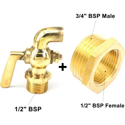 3/4" BSP Male Thread Bronze Antique Vintage Brass Handle Faucet Water Tap Petcock Connection
