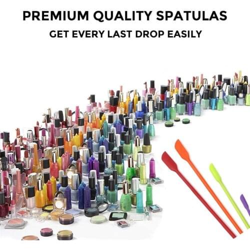 4pcs/set Hot Sales Mini Spatula Long Cosmetic Bottle Silicone Make Up Brush Tool Scraper Spatula Non-stick B8P8