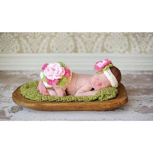 50set Childrens photographic clothing newborn sweater set hand-knitted knitting baby photo costume props