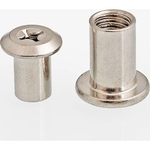 6MM 8MM Cross Hole Splint Nut Barrel Flat Head Socket Sleeve Furniture Hardware T Type Lock Nut Furniture Fastening M6X12MM