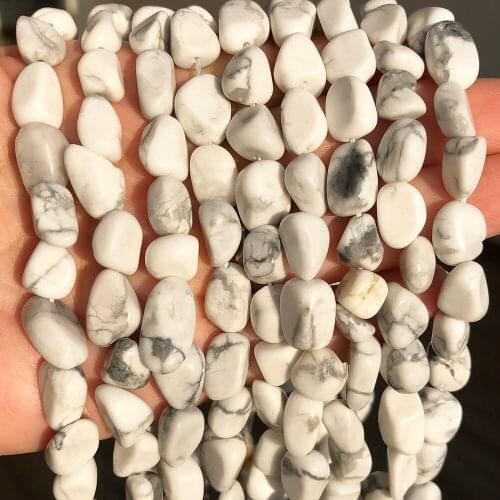 8-10mm Natural Irregular White Howlite Turquoises Loose Stone Beads For Jewelry Making DIY Bracelet Charms Accessories 15