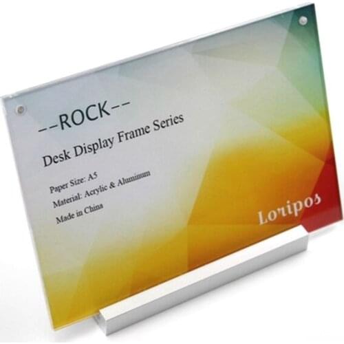 A5 210*148mm LABEL HOLDER Aluminium tabletop desktop display rack acrylic sign label list holder stand showing stand label frame