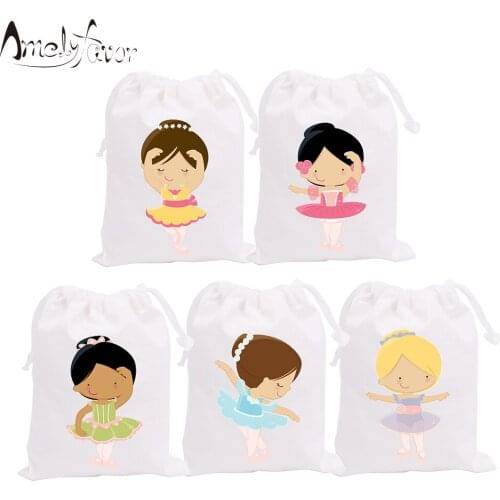 Ballerinas Theme Party Bags Candy Bags Gift Bags Ballet Baby Girls Decorations Grand Event Birthday Party Container Supplies