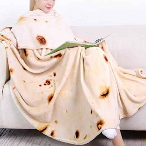 Burrito Pizza Blanket 3D Digital Printing Double-sided Flannel Blanket Cover Blanket Woolen Blanket