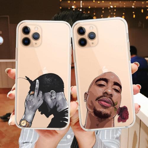 Transparent Silicone 2pac Tupac Phone case For iPhone 11 12 pro max 6S 7 8 plus 12mini XS XR XSMAX Soft TPU Back Cover Coque