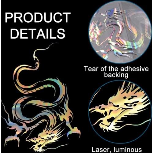 Customized Self-Adhesive Vinyl Graphics Decals Universal Scratch Hidden Stying Car Stickers Dragon Pattern Totems Sticker