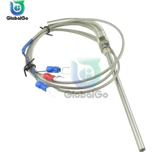 1 Meter RTD PT100 Temperature Sensor Thermocouple Probe 0.5 x 10cm with 3 Cable Wires for Temperature Controller