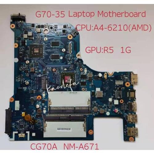 For Lenovo G70-35 Laptop Motherboard 80Q5 CPU :A4-6210 AMD GPU:R5 1G CG70A NM-A671100% Test ok