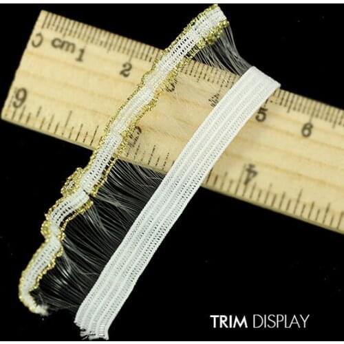 22mm White Gold Elastic Stretch Tape Net Lace Decorated Ribbon Trim Embellishment Applique Sewing Supplies Material 50yd/T1005