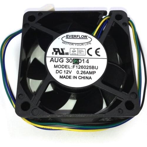F126025BU 6025 60x60x25mm PWM CPU Fan 12V 0.26A 4Wire 4Pin Computer CPU Cooler Cooling Fan