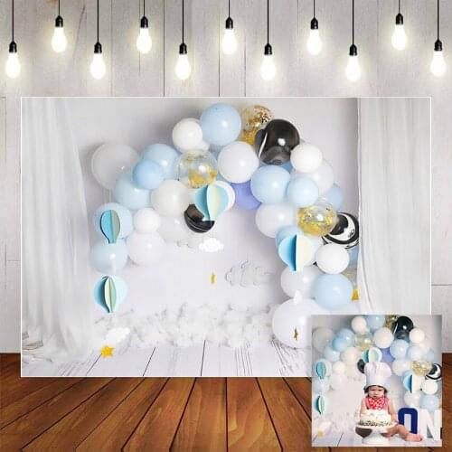 Mehofond Photography Background Hot Air Balloon Cloud Stars Baby Shower Birthday Children Photophone Backdrop Photo Studio