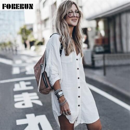 Женские белые рубашки FORERUN China At AliExpress