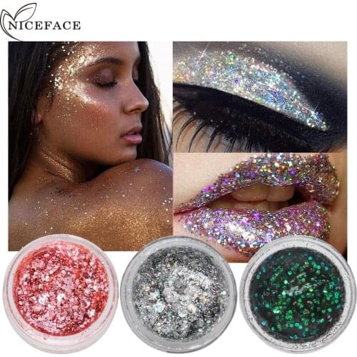 Make Up Eyes Gel Sequins Glitter Lips Face Diamond Shining Highlighter Glitter Body Nail Festival Party Cosmetics