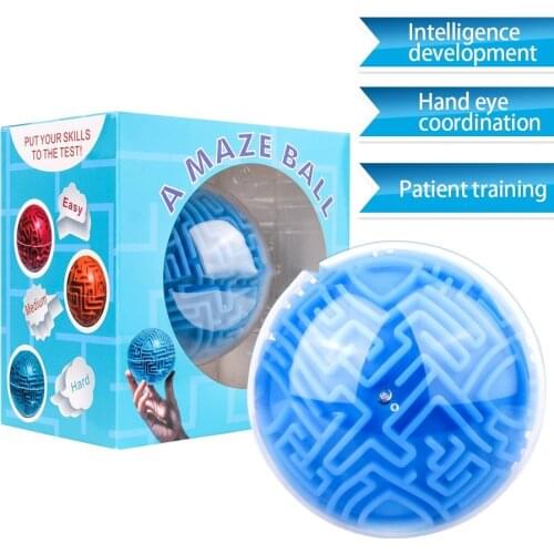 Maze Ball Mini 3D Magic Puzzle Intelligence & Idea Perplexus Maze Game Labyrinth IQ Gifts Display Stand for kids and Adults