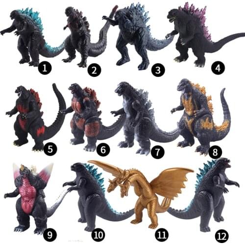 King of Monsters Godzillas Three-headed Dragon Movie Toy Figure Model Soft Gum Lotus Mechanical Dinosaur Doll Set