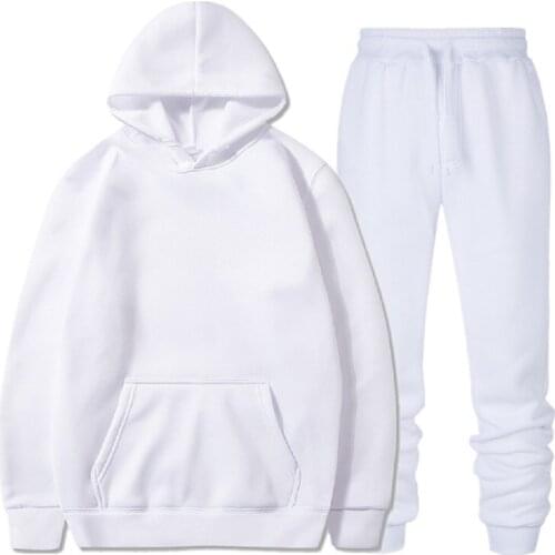 2019 new sports suit hoodie solid color hoodie mens casual cotton fall/winter thermal sweater mens casual sportswear