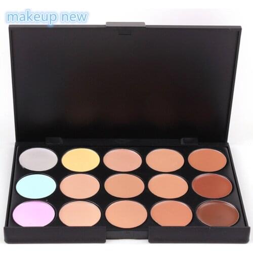 1pcs 10*15cm Natural15 Colors make up cosmetic Long Lasting Makeup concealer Palette Cosmetic set brush For Women Color base