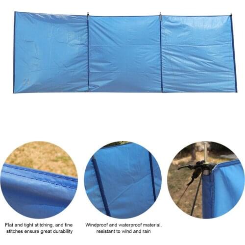 Beach Windscreen Windshield Shelter Foldable Portable Camping Windbreak Outdoor Picnic Sidewall Privacy Screen (No Support Rods)