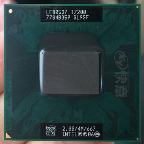 Intel CPU laptop Core 2 Duo T7200 CPU 4M Socket 479 Cache/2.0GHz/667/Dual-Core Laptop processor