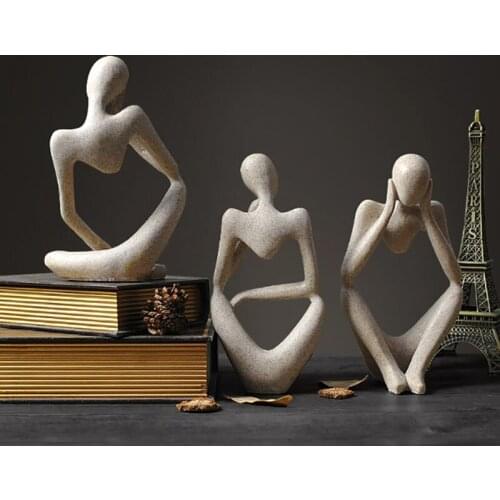 Retro Style European Abstract Figure Statue Decoration Resin Crafts Nordic Home Desktop Decor Ornaments Sculpture Figurine