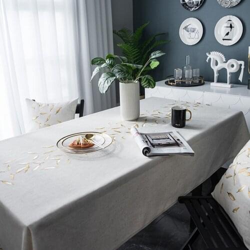 Embroidered Geometric Leaf Tablecloth American Table Cloth Furniture Dust Cover Coffee Table Desk Decoration Manteles Nappe