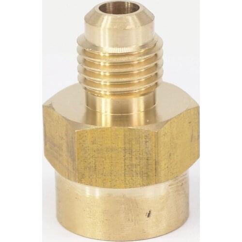 SAE Thread 7/16"-20UNF Fit Tube OD 1/4" x 1/4" NPT Female Brass SAE 45 Degree Pipe Fitting Adapter