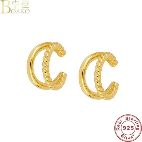 BOAKO Ear Clip 925 Sterling Silver Earrings For Women 2021 Pendiente Ohrringe Gold Cuffs Earing Luxury Fine Jewelry Oorbellen